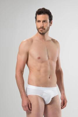 10 Adet Beyaz Erkek Klasik Slip %50 Modal %50 Pamuk Cacharel 1207 - 1