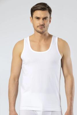 10 Adet Erkek Beyaz Atlet %47Modal %47Pamuk %6 Likra Cacharel 1401 - 3