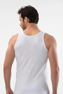 10 Adet Erkek Beyaz Atlet %47Modal %47Pamuk %6 Likra Cacharel 1401 - 7