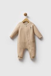 %100 Pamuk / %100 Cotton Çıtçıtlı Erkek Bebek Waffle Tulum - 4