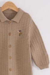 %100 Pamuk / %100 Cotton Çıtçıtlı Erkek Bebek Polo Yaka Triko Tulum - 4