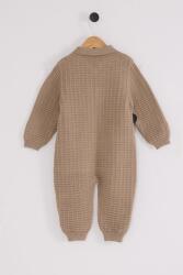 %100 Pamuk / %100 Cotton Çıtçıtlı Erkek Bebek Polo Yaka Triko Tulum - 5