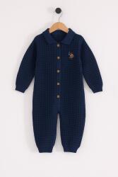 %100 Pamuk / %100 Cotton Çıtçıtlı Erkek Bebek Polo Yaka Triko Tulum - 1