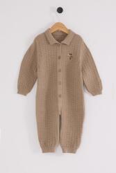 %100 Pamuk / %100 Cotton Çıtçıtlı Erkek Bebek Polo Yaka Triko Tulum - 3