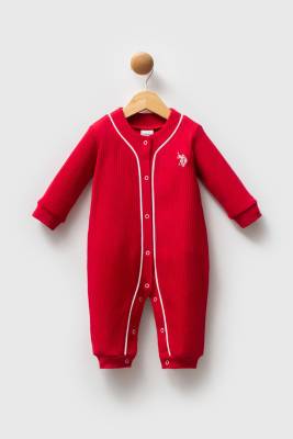 U.S. Polo Assn. - %100 Pamuk / %100 Cotton Çıtçıtlı Kız Bebek Tulum