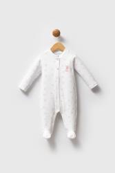 %100 Pamuk / %100 Cotton Kız Bebek Beyaz Tulum - Thumbnail