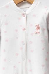 %100 Pamuk / %100 Cotton Kız Bebek Beyaz Tulum - 2