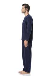 %100 Pamuk Çeyizlik Kutulu Erkek Pijama Takım - Thumbnail