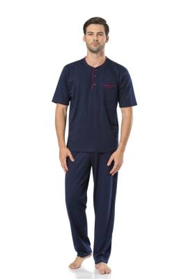 Pierre Cardin - %100 Pamuk Erkek Kısakollu Şortlu Bordo 3'lü Penye Pijama Takımı (1)
