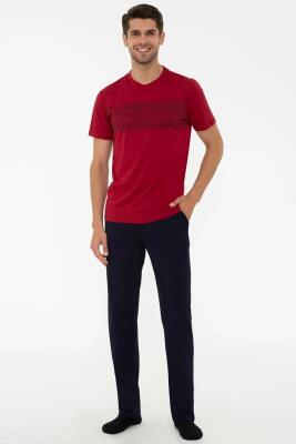 %100 Pamuk Erkek Pijama Takım - 4
