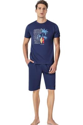 %100 Pamuk Erkek T-shirt Şort Takım - 3