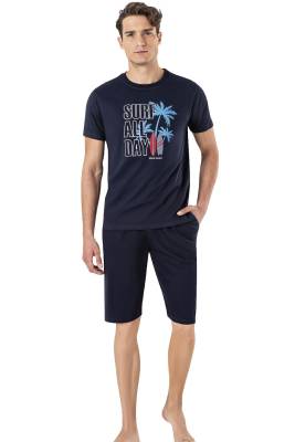 %100 Pamuk Erkek T-shirt Şort Takım - 4