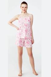 %100 Pamuk İnce Askılı Atlet Şort Takım - Thumbnail