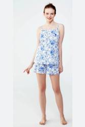 %100 Pamuk İnce Askılı Atlet Şort Takım - Thumbnail