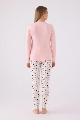 %100 Pamuk Kedi Resimli Anne Kız Pijama Takım, (ayrı ayrı fiyatlandırılır) - 2