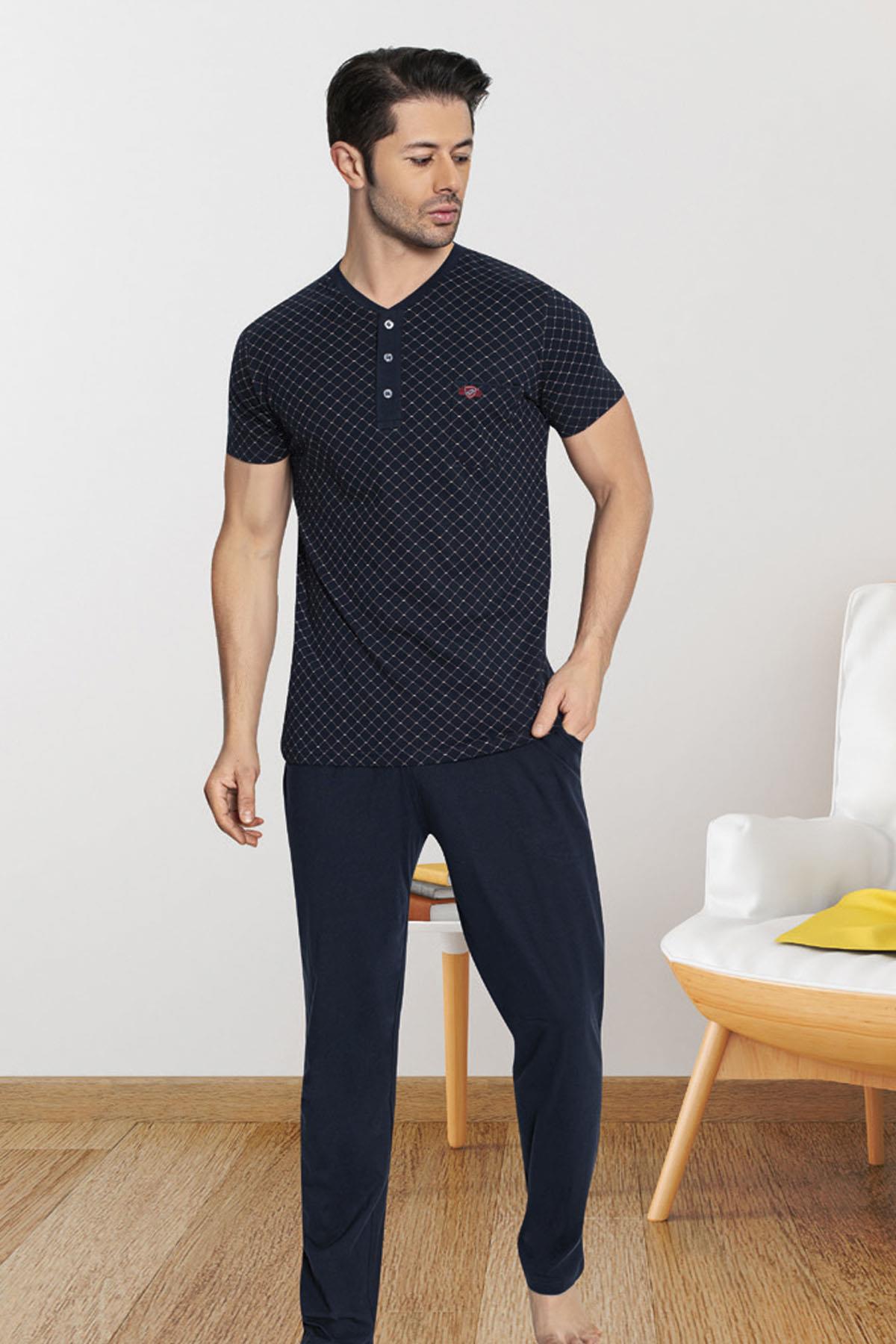 %100 Pamuk Kısa Kol Süprem Dokuma Penye Alt Üst Pijama Takım