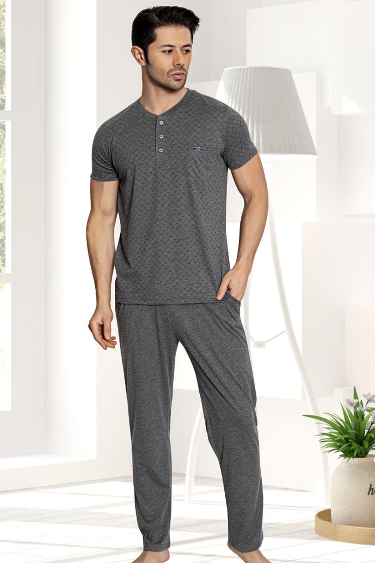 %100 Pamuk Kısa Kol Süprem Dokuma Penye Alt Üst Pijama Takım