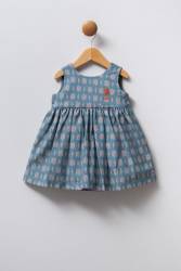 %100 Pamuk Kız Bebek Poplin Elbise - Thumbnail