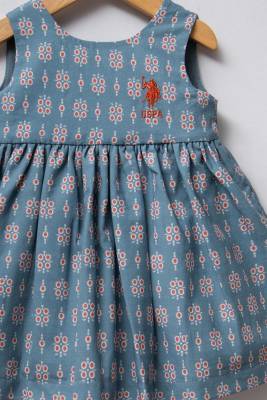 U.S. Polo Assn. - %100 Pamuk Kız Bebek Poplin Elbise (1)