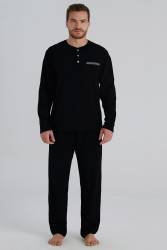 Eros - %100 Pamuk Mevsimlik Düz Renk Rahat Kalıp Kutulu Erkek Pijama Takım