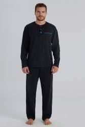 Eros - %100 Pamuk Mevsimlik Düz Renk Rahat Kalıp Kutulu Erkek Pijama Takım (1)