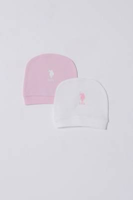U.S. Polo Assn. - %100 Pamuk Pembe Beyaz 2'li Bebek Beresi