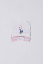 %100 Pamuk Pembe Beyaz 2'li Bebek Beresi - Thumbnail