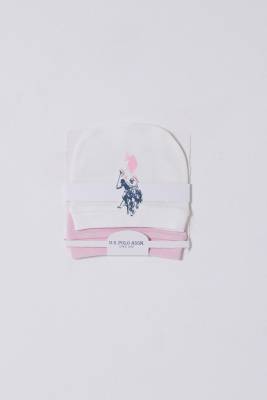 U.S. Polo Assn. - %100 Pamuk Pembe Beyaz 2'li Bebek Beresi (1)