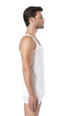 %100 Pamuk Penye 2'li Beyaz Atlet - 3