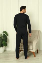 %100 Pamuk Penye Yuvarlak Yakası, Uzunkollu, Pantolonu cepli Erkek pijama takım - 4