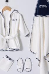 %100 Pamuklu 4'lü Erkek Bebek Bornoz Seti - 3