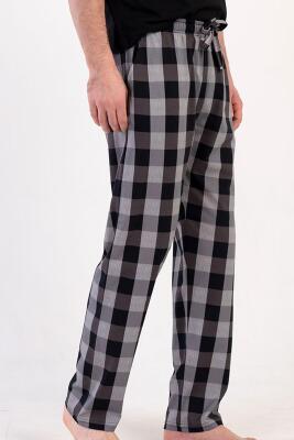 %100 Pamuklu Ekoseli Erkek Vienetta Büyük Beden Tek Alt Pijama - 2