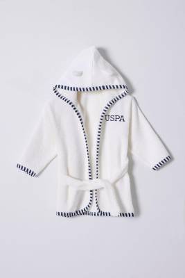 U.S. Polo Assn. - %100 Pamuklu Erkek Bebek Bornozu