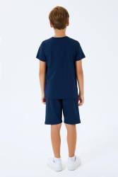 %100 Pamuklu Erkek Çocuk Bermuda ve T-shirt Alt Üst Takım - Thumbnail