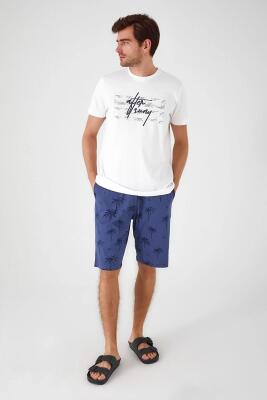 %100 Pamuklu Erkek T-shirt Şort Takım - 1