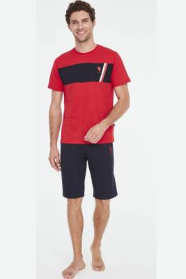 U.S. Polo Assn. - %100 Pamuklu Erkek T-shirt Şort Takım