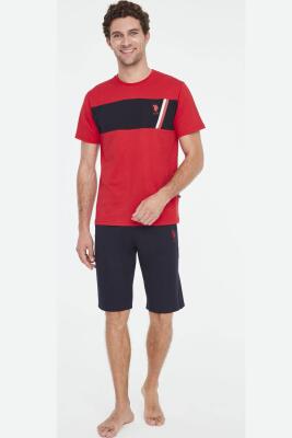 %100 Pamuklu Erkek T-shirt Şort Takım - 1