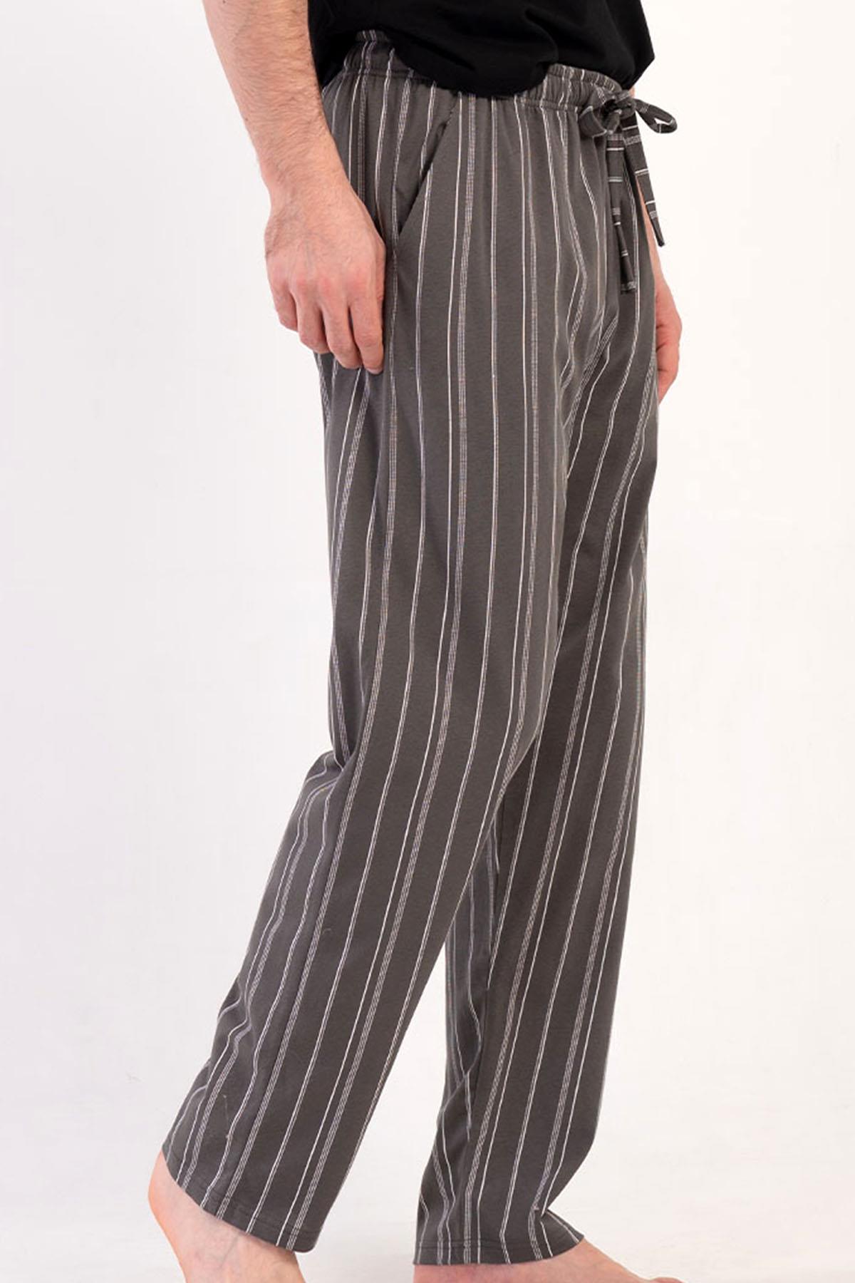 %100 Pamuklu Erkek Vienetta Büyük Beden Tek Alt Pijama