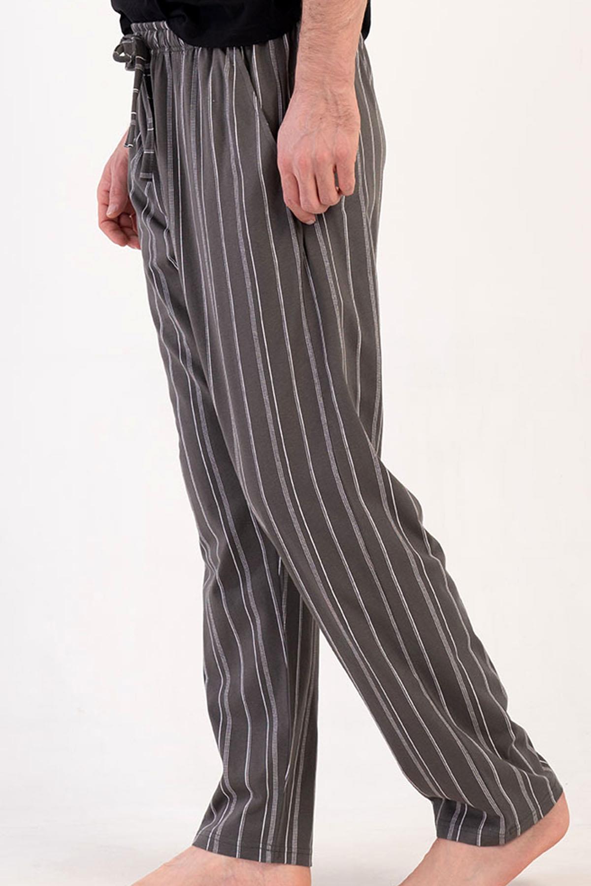 %100 Pamuklu Erkek Vienetta Büyük Beden Tek Alt Pijama