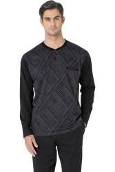 %100 Pamuklu Jakarlı Kutulu Erkek Pijama Takım - Thumbnail