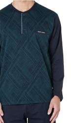 %100 Pamuklu Jakarlı Kutulu Erkek Pijama Takım - Thumbnail