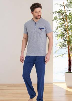 Erse - %100 Pamuklu Kısa Kol Erkek Pijama Takım