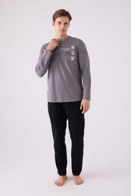 %100 Pamuklu Kışlık Erkek Pijama Takım, Cep Detaylı - 6