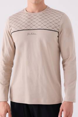 %100 Pamuklu Kışlık Erkek Pijama Takım, İçi Şardonlu, Uzunkol ve Cepli - 7