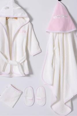 U.S. Polo Assn. - %100 Pamuklu Kız Bebek Bornoz Seti (1)