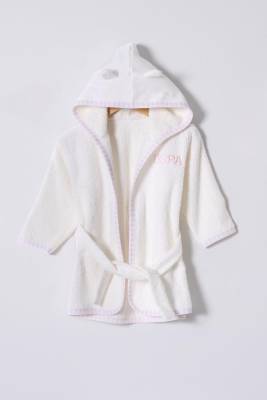 U.S. Polo Assn. - %100 Pamuklu Kız Bebek Bornozu