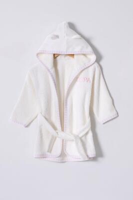 %100 Pamuklu Kız Bebek Bornozu - 1