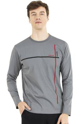 %100 Pamuklu Mevsimlik Uzunkol Penye Erkek Pijama Takım - 4