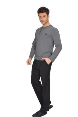 %100 Pamuklu Penye Çeyizlik Düz Renk Kutulu Erkek Pijama Takım, Kutulu Gönderilir - 2