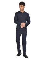 %100 Pamuklu Penye Çeyizlik Erkek Pijama Takım, Kutulu Gönderilir - Thumbnail